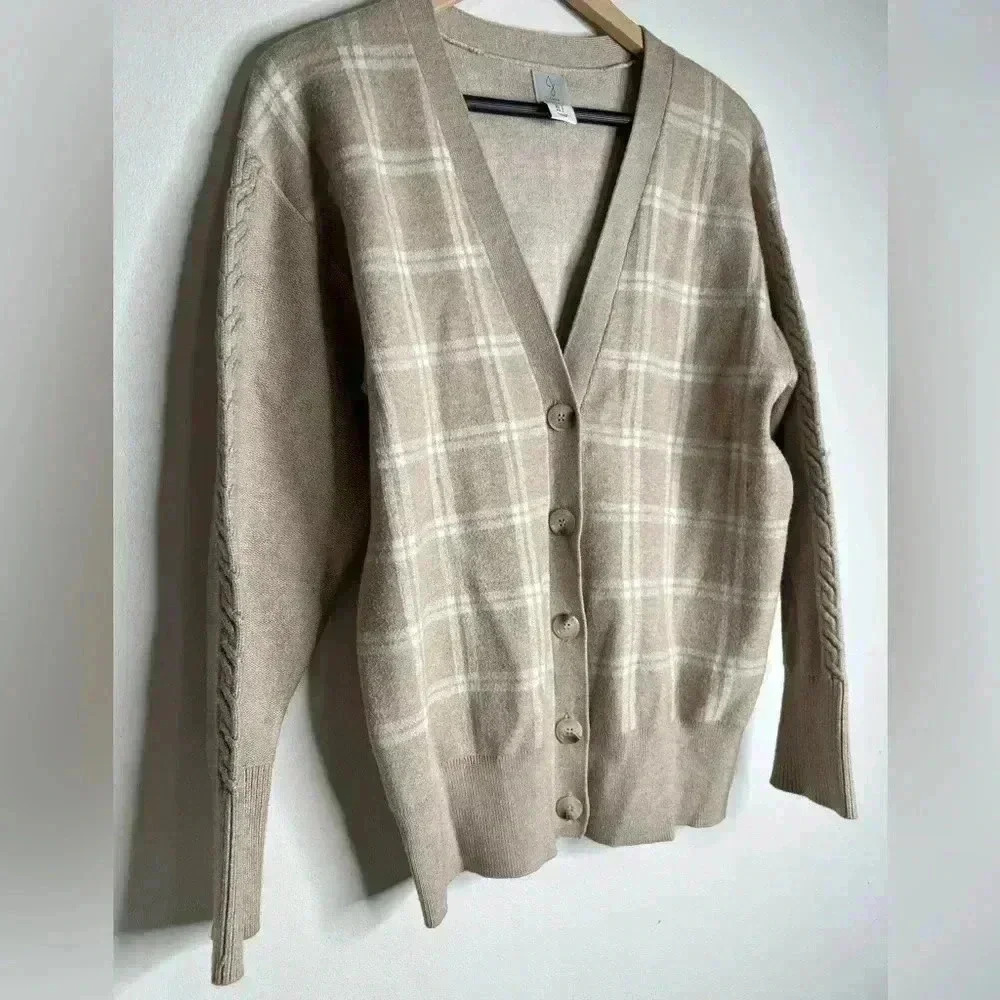 JOIE Open Front Button Soft Cardigan Size Small - image 2